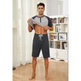thumbnail image 5 of Vulcanodon Mens Pajama Set, Bamboo Lightweight Short Sleepwear for Men(Light Grey+Dark Grey,X-Large), 5 of 6