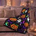 thumbnail image 6 of Neon Pumpkin Black Cat Fantasy, Playful Pet Portrait Pattern, Warm Flannel Blanket for Living Room and Bedroom with Detailed Artwork, Cat Lovers autumn celebration Gift, Pet Lover Home Decor, 6 of 9