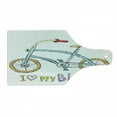 thumbnail image 1 of Bicycle Cutting Board, I Love My Bicycle Words Print a Little Fashionable Kids Bike Pedals Cartoon, Decorative Tempered Glass Cutting and Serving Board, in 3 Sizes, by Ambesonne, 1 of 2