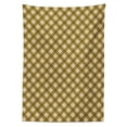 thumbnail image 3 of Ambesonne Plaid Tablecloth Rectangular Table Cover, Brown Diagonal Retro, 52"x70", Pale Brown Green Beige, 3 of 4
