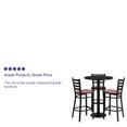 thumbnail image 5 of 30'' Round Black Laminate Table Set with 3 Ladder Back Metal Barstools - Cherry Wood Seat, 5 of 5