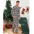 thumbnail image 3 of U2SKIIN Mens Plaid Pajama Set, Soft Print Pajamas for Men, Lightweight Warm PJS with Pockets(Black-white plaid, Large), 3 of 4