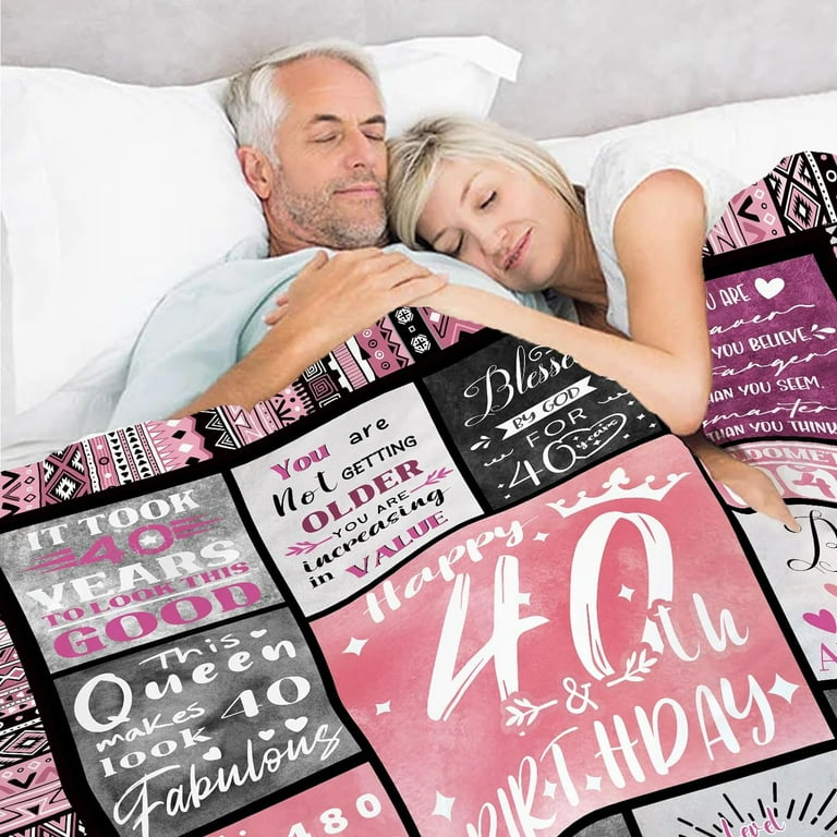 40th Birthday Gifts Women Blanket 60”X50”, Unique Happy 50th - Main Image