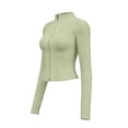 thumbnail image 6 of Dwellite Womens Cropped Workout Jackets Full Zip Up Slim Fit Lightweight Athletic Quick Dry Tops with Thumb Holes Mint Green S, 6 of 6