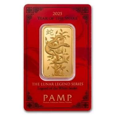 2025 1 oz Gold Bar - PAMP Lunar Legends White Snake (In Assay)