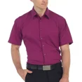 thumbnail image 2 of Omega Men's Short Sleeve Dress Shirt (Magenta, XL), 2 of 3