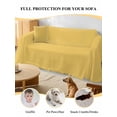 thumbnail image 4 of Pure Yellow Couch Cover for 2 Cushion Couch, Simple Solid Color Washable Love Seat Sofa Covers Slipcover, Throw Sofa Covers for Pets, Furniture Protector 71"x102", 4 of 9