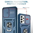 thumbnail image 5 of Rugged for Samsung Galaxy A53 5G Case with Camera Lens Sliding Cover Protective Phone Case with Rotated Ring Holder Stand, Heavy Duty Shockproof Magnetic Car Mount Case for Galaxy A53 5G, Blue, 5 of 11