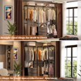 thumbnail image 3 of Aheaplus Garment Rack Heavy Duty Clothes Rack for Hanging Clothes,Clothing Rack with Drawers, Wood Stoarge Shelf Wardrobe Rack, Freestanding Closet Corner L Shaped Closet System Organizers,Black Oak, 3 of 7