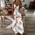 thumbnail image 1 of SMihono Robe Maxi Bohème d'Été pour Femmes Grande Taille Mode d'Été Imprimée Col en V Sans Manches Bretelles Robe Chandail Plage Robe d'Été, 1 of 4