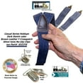 thumbnail image 4 of Holdup Brand USA made Dark Denim Casual Series Suspenders are 1 1/2" wide with Y-back style and Patented No-slip Silver Clips, 4 of 4