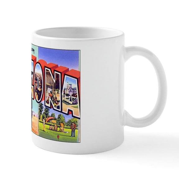 CafePress - Arizona Greetings Mug - 11 oz Ceramic Mug - Novelty Coffee Tea Cup