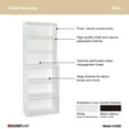 thumbnail image 5 of ClosetMaid 6 Tier Bookshelf w/Adjustable Shelves & Closed Back Panel, White, 5 of 7