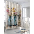 thumbnail image 3 of Fsddascl Flowers Shower Curtain Set - 36" x 78" Washable Bathtub Curtain with 12 Hooks, Daisies Bottle Floral Wildflower Wood Grain Waterproof Fabric Stall Shower Curtains for Bathroom/Bathtub, 3 of 6
