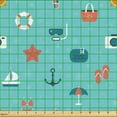 thumbnail image 2 of Ambesonne Beach Fabric by the Yard Upholstery, Starfish Anchor Sailboat, 1 Yard, Sea Blue Multicolor, 2 of 5
