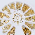 thumbnail image 2 of 120 Pcs Rose Gold Rivet Nail Studs Oval Circle Square Triangle Hollow Frame Mixed Metallic Nails DIY 3D Nail Decoration, 2 of 6