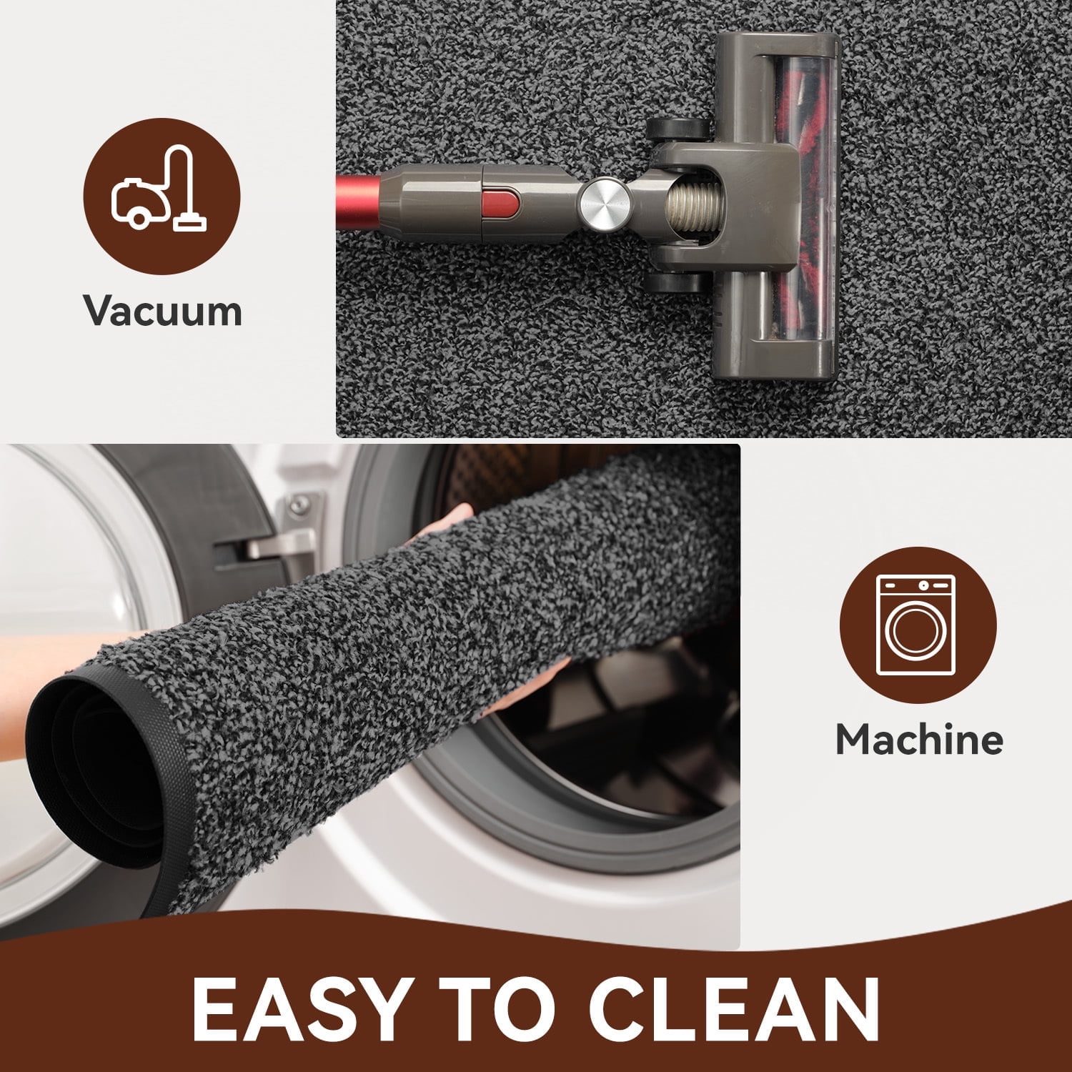 VUNATE 24" x 47" Dirt Trapper Indoor Door mat Non Slip Front Door Mats Absorbent Rubber Entrance Rug Durable Heavy Duty Outdoor Mats Washable Welcome Mats for Outside Gray