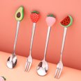 thumbnail image 3 of EeaseCA 4 Pcs Outils de Table Créatifs en Forme de Fruit Fourchette Cuillère en Acier Inoxydable, 3 of 7