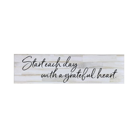 LifeSong Milestones Inspirational Modern Wooden Wall Hanging Plaque 10x40 - Start Each Day