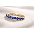 thumbnail image 2 of Jewelerix Round Vermeil Gold Cut Blue Sapphire Eternity Band Ring for Women, Wedding Promise Band, September Birthstone Ring, 2 of 3