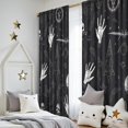thumbnail image 5 of Blackout Kids Curtains,Black White Gothic Hand Skull Pattern Childrens Insulated Curtains Set Of 2,Bedroom Essentials,Toddler Room Decor 52"x84", 5 of 5
