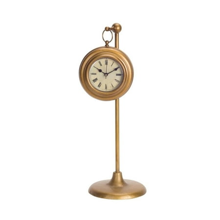 - Pack of 2 Old Fashioned Roman Numeral Hanging Bronze Clock with Stand 16.5”