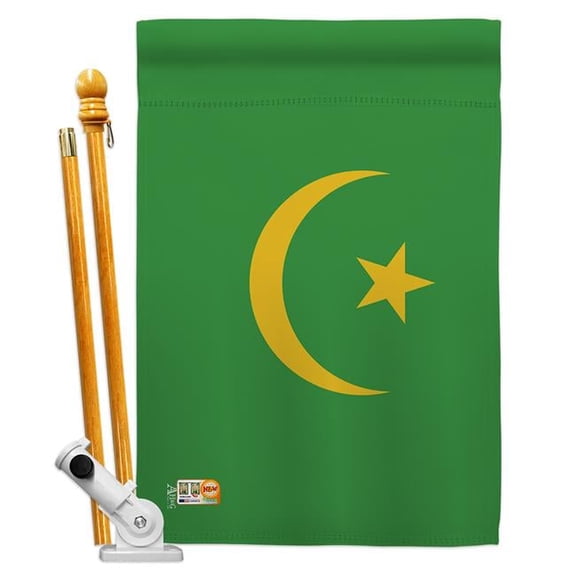Americana Home & Garden AA-CY-HS-140151-IP-BO-D-US18-AG 28 x 40 in. Mauritania Flags of the World Nationality Impressions Decorative Vertical Double Sided House Flag Set & Pole Bracket Hardware Flag S