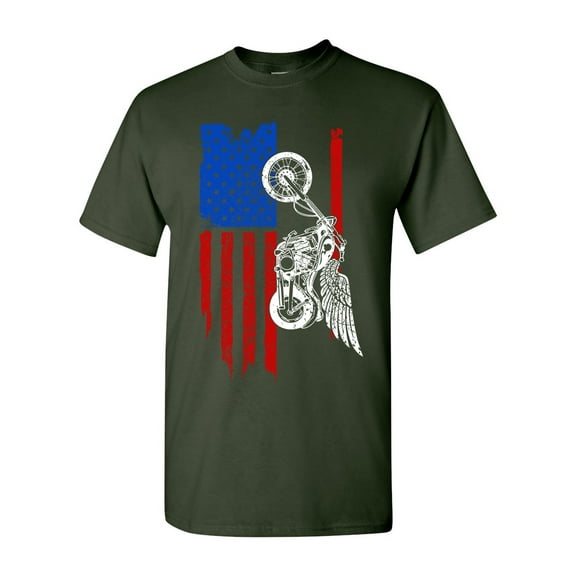 American Flag USA Motor Eagle Patriotic DT Adult T-Shirt Tee
