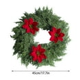 thumbnail image 3 of Honmine Simulated Pines Needle Wreath, Christmas Poinsettia Flower Vines with Festive Circles Design, Artificial Greenery Ornaments for Home Dining Table Decor, Holiday Centerpiece, Seasonal Display, 3 of 9