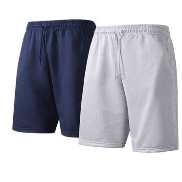 LSYTQRW Men's 2-Pack Athletic Gym Shorts Workout Running Hiking Casual Activewear Navy/Gray 3XL
