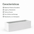 thumbnail image 2 of Maceta Rectangular Jara 61 x 20 cm Blanca de Plástico con Drenaje para Plantas, 2 of 6