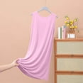 thumbnail image 5 of Aobny Plain Womens Summer Pajamas Pink Modal Sleepwear Dress Short Sleeveless Crew Neck Plus Size Sleepwear,XXL, 5 of 5