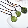 thumbnail image 6 of Dress Choice Moldavite Crystal Necklace for Women Men-Irregular Gemstone Pendant Adjustable Braided Rope Meteorite Necklace Healing Stone Pendant Daily Life Jewelry, 6 of 8