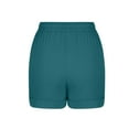 thumbnail image 6 of biudgviw Summer Shorts for Women Cuffed Hem Cotton Linen Shorts with Pockets Drawstring High Waisted Beach Vacation Casual Shorts, 6 of 6