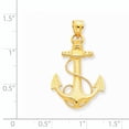 thumbnail image 3 of 14K Yellow Gold Anchor With Rope Pendant (33 X 20) Made In United States k3082, 3 of 3