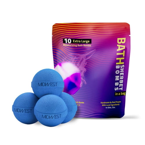 Wild Blueberry Luxury Bath Bombs -Set of 10 - Extra Large - 4.5oz