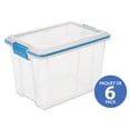 thumbnail image 1 of Sterilite 19 Liter Gasket Box, Weather-Resistant Small Clear Storage Bin with Latch Lid, Blue - 6 Pk, 1 of 8
