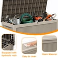 thumbnail image 5 of Joxxoaa 260 Gallon Resin Deck Box Outdoor Storage Box with Lockable Lid, Waterproof for Patio Cushions, Gardening Tools & Exercise Equipment(Grey), 5 of 7