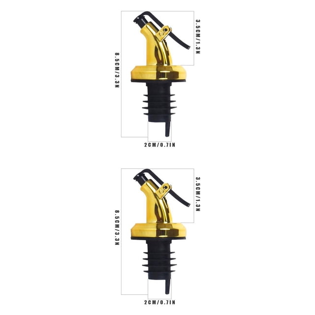 Toystoory Vertedor de botellas de aceite de silicona, dispensador portátil colorido a prueba de fugas, tapón de botellas de vinagre para restaurante de Como se muestra 2piezas Toystoory CBP148508