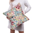 thumbnail image 6 of Bingfone Trendy Floral Design Linen Throw Pillow Covers Cushion Case Pocket Button Vintage Farmhouse Pillowcase-16"x16", 6 of 9