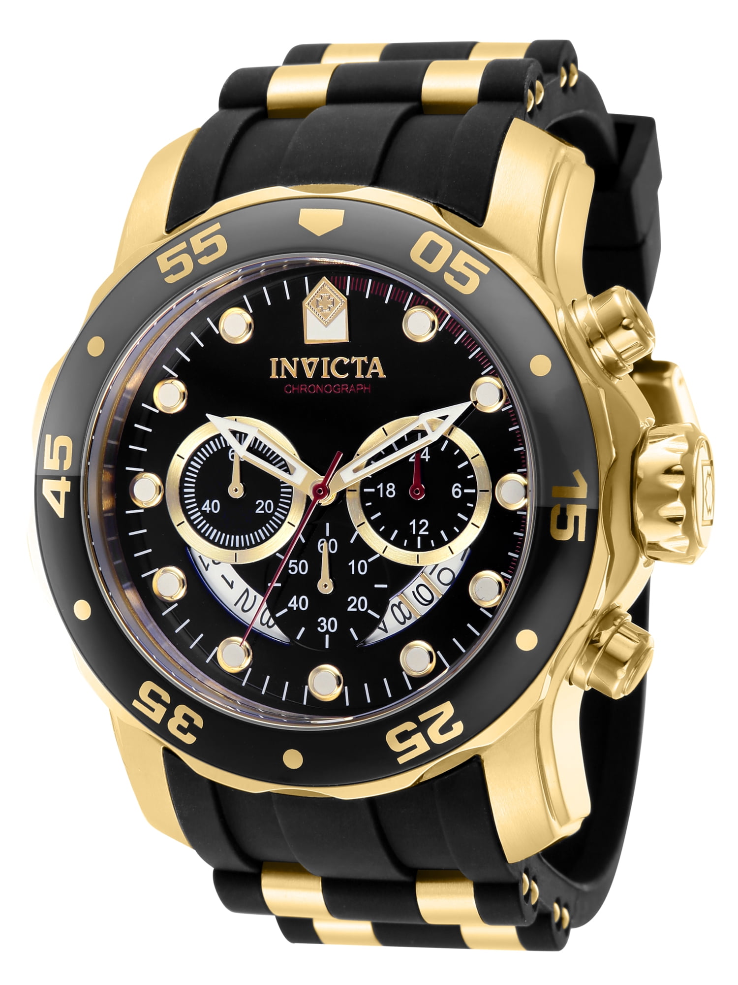 Invicta Pro Diver Men 48mm Stainless Steel Black dial Chronograph Watch Walmart.com