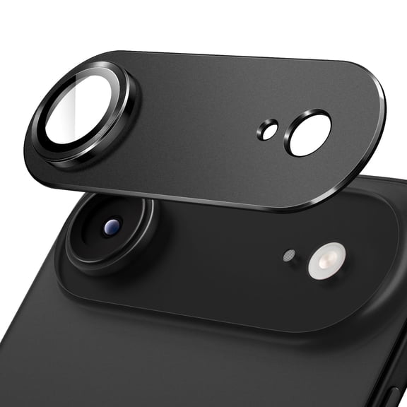 JETech Camera Lens Protector for iPhone 17 Air, Full Coverage 9H Tempered Glass Ring Cover, Matte Metal Plate, Case Friendly, 1-Pack, 6.5-Inch Display (Black)