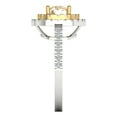 thumbnail image 3 of Clara Pucci 14K White/Yellow Gold 1.61ct Morganite Halo Ring for Women, 3 of 8