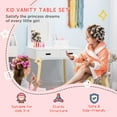 thumbnail image 4 of Qaba Ensemble de Coiffeuse pour Enfants avec Miroir et Tabouret pour 3-6 Ans, Blanc, 4 of 10