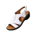 thumbnail image 3 of Domuza Ankle Buckle Strap Sandals for Women Open Toe Slip On Sandals with Arch Support Retro Sandal 2026 Summer Casual Wedge Sandals White 8（EU-40）, 3 of 4