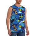 thumbnail image 2 of Balery Hawaiian Style Men's Sleeveless Muscle Shirts Workout Tank Top, Moisture Wicking, Odor Protection-Small, 2 of 8