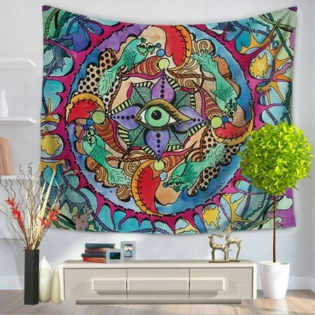 Asewan 59''x51'' Mandala Tapestry Indian Psychedelic Eye Art Wall Tapestry Hippie Indian Throw Beach Bedroom Living Room College Dorm Decor Bohemian