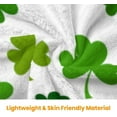 thumbnail image 3 of Flannel Throw Blanket St Patricks Day Lucky Spring Green Clover Shamrock Cozy&Soft Plush Blankets for Bed Couch Living Room Sofa Chair, 3 of 6