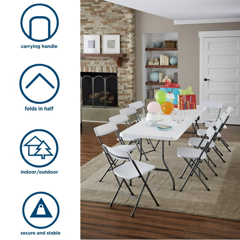 Cosco 8 Foot Centerfold Folding Table White