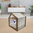 thumbnail image 3 of Geometric Pet House, Pattern Star Shapes Contemporary Style Modern Design, Outdoor & Indoor Portable Dog Kennel with Pillow and Cover, 5 Sizes, Charcoal Grey and Ivory, by Ambesonne, 3 of 5